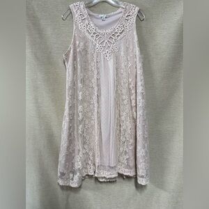 Elegant Lace Sleeveless Dress, by Cato, size Large